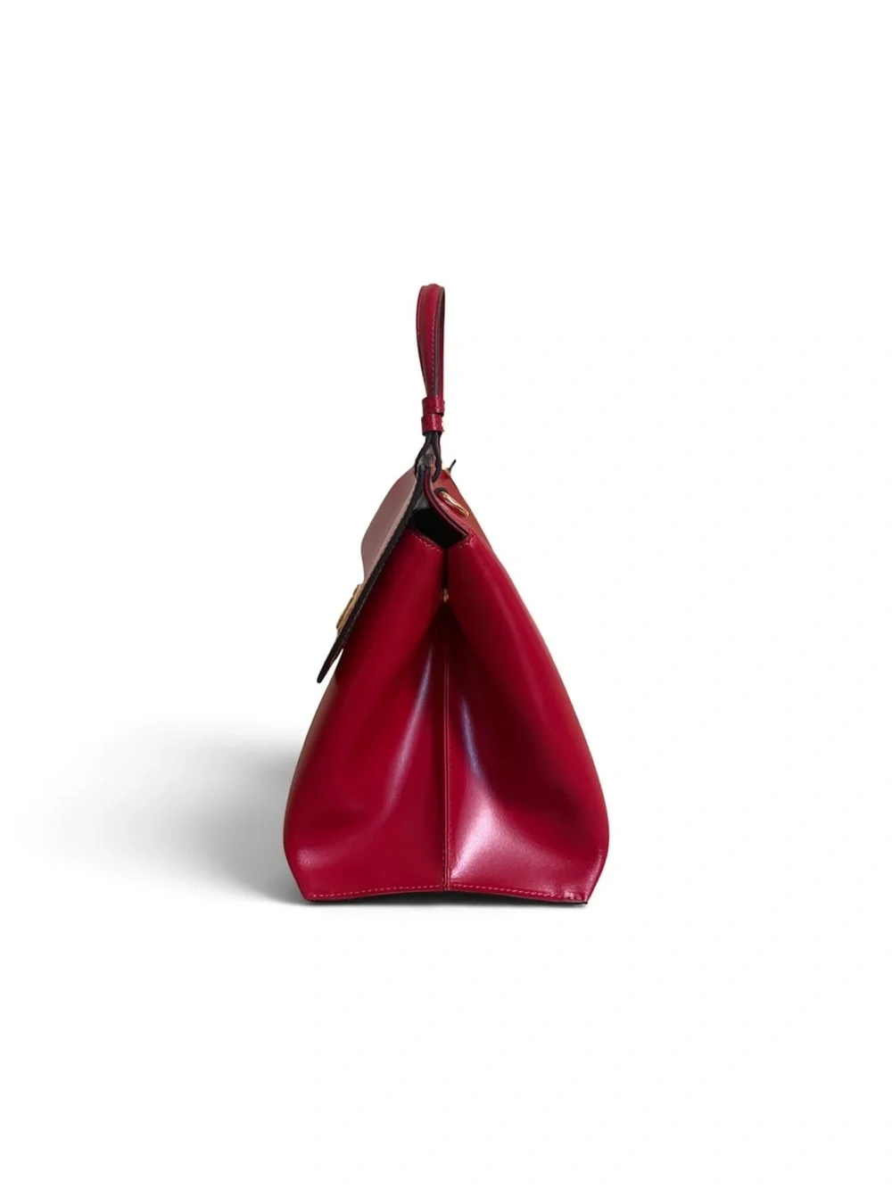 Mario Valentino Olimpia Soave Genuine Leather Red Tote